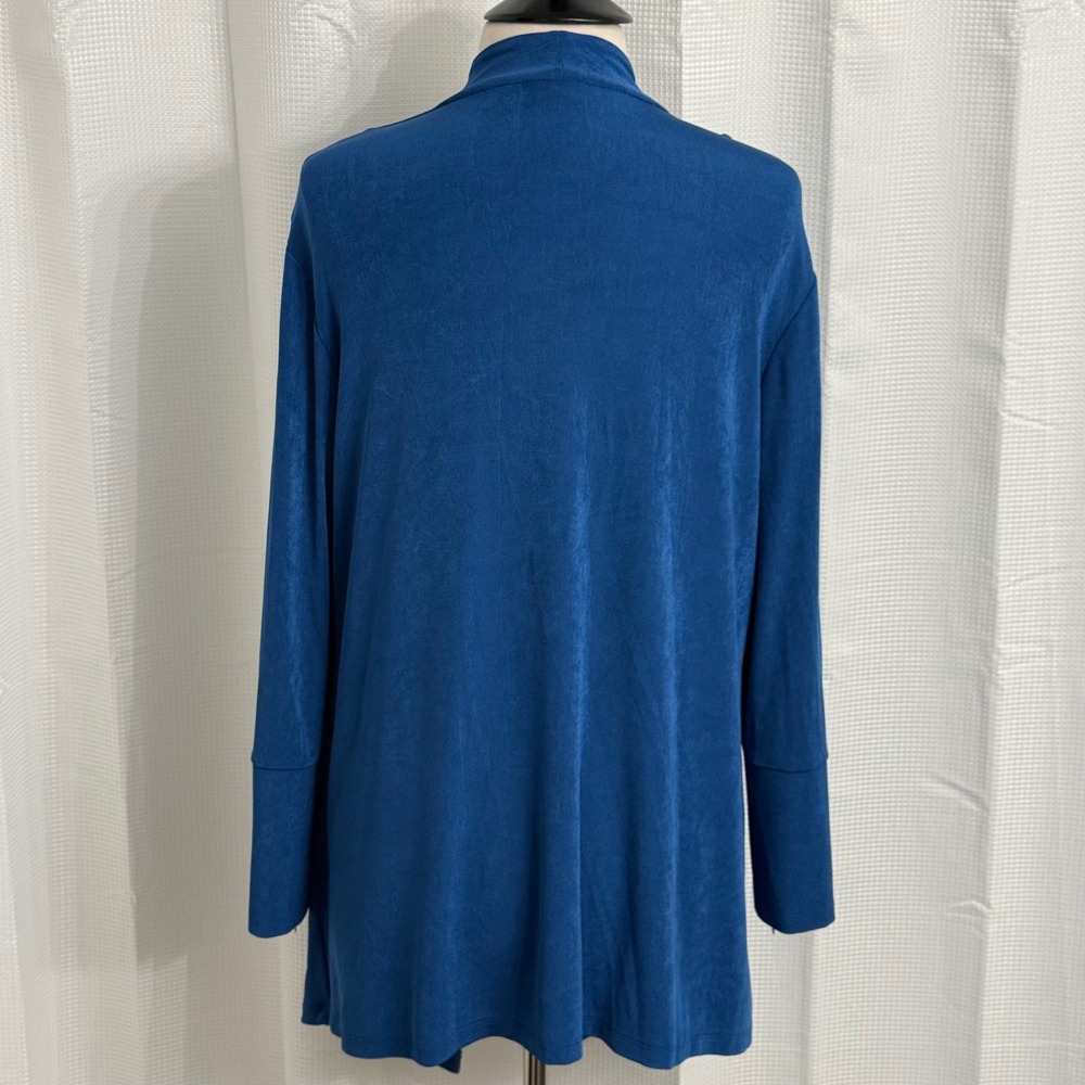 Chico's Travelers Women's Long Sleeve Open Front Draped Cardigan - Picture 6 of 8
